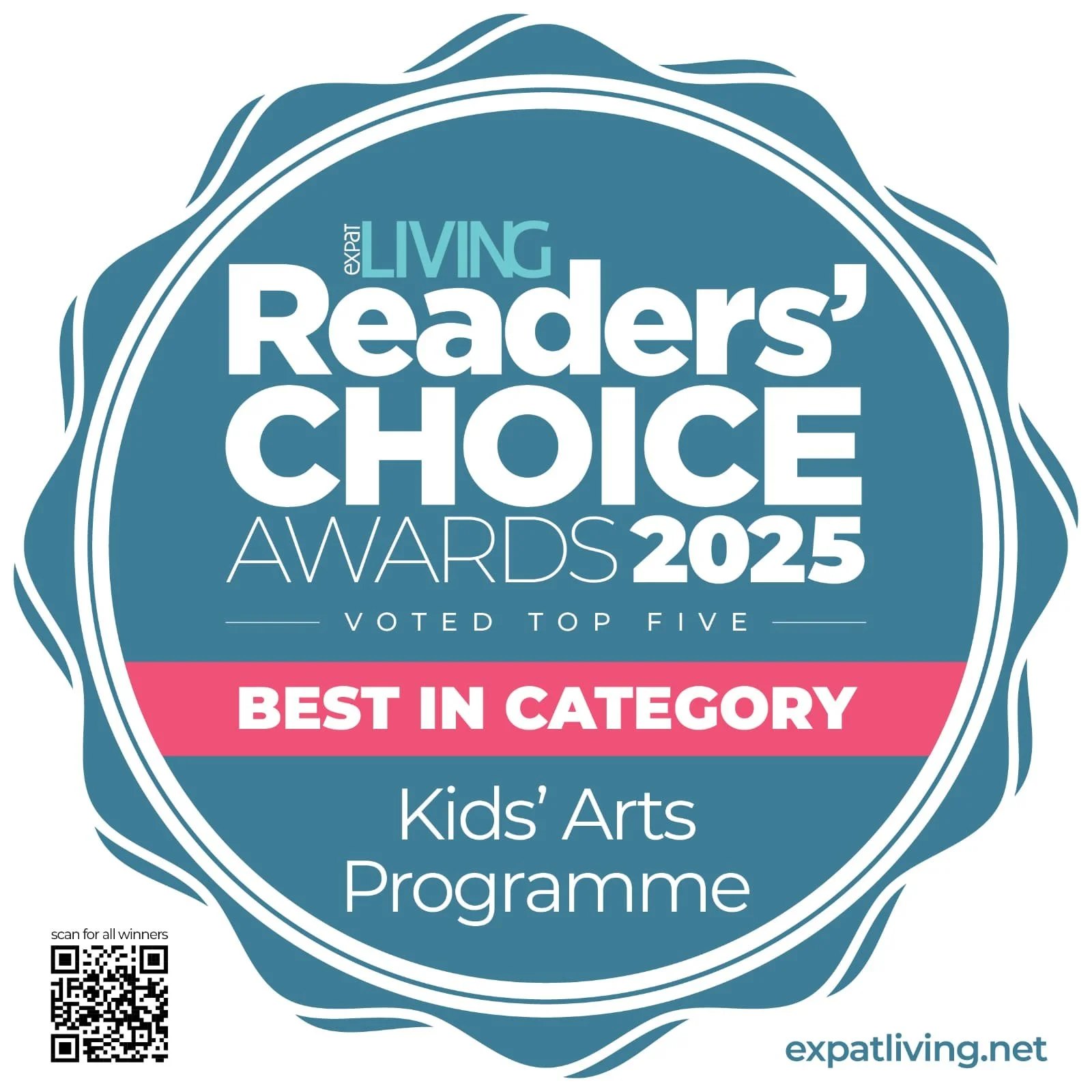 Expat Living Readers' Choice Awards 2025 - Best in Category - Kids' Arts Programme