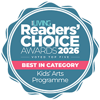 Expat Living Readers' Choice Awards 2026 badge: voted top five, Best in Category, Kids' Arts Programme